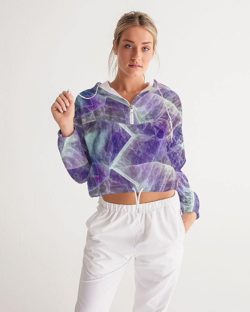 Purple Amethyst Cross Cropped Windbreaker